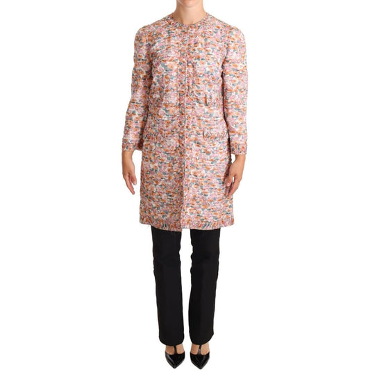 Dolce & Gabbana Multicolor Floral Print Silk Trench Coat Jacket JKT3042-40
