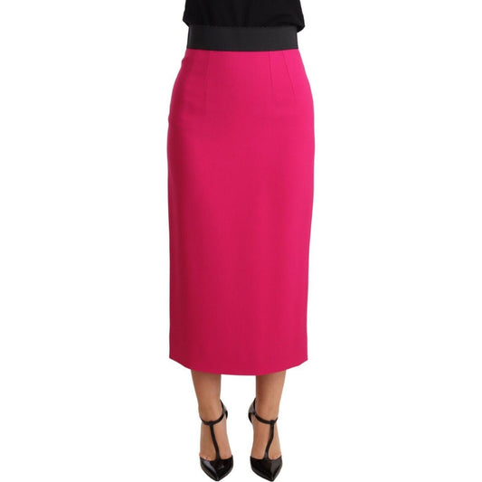 Dolce & Gabbana Pink High Waist Stretch Pencil Straight Skirt SKI1412-38
