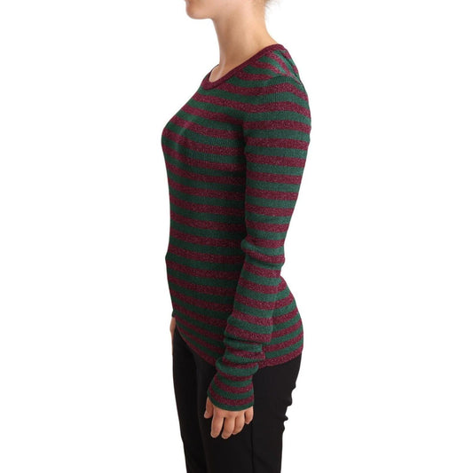 Dolce & Gabbana Multicolor Striped Crew Neck Pullover Sweater TSH5773-40