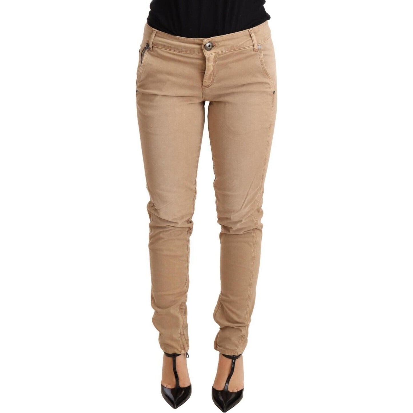 Ermanno Scervino Brown Low Waist Skinny Denim Trouser Cotton Jeans PAN72188-26