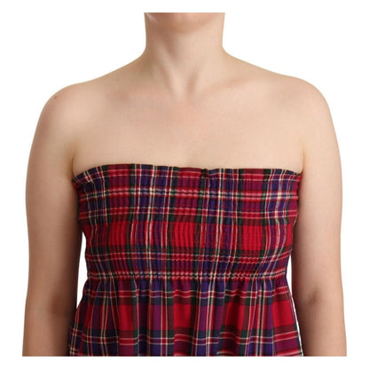 CAMPO DI FRAGOLE Multicolor Chekered Sleevelesss Tank Top WOMAN TOPS AND SHIRTS