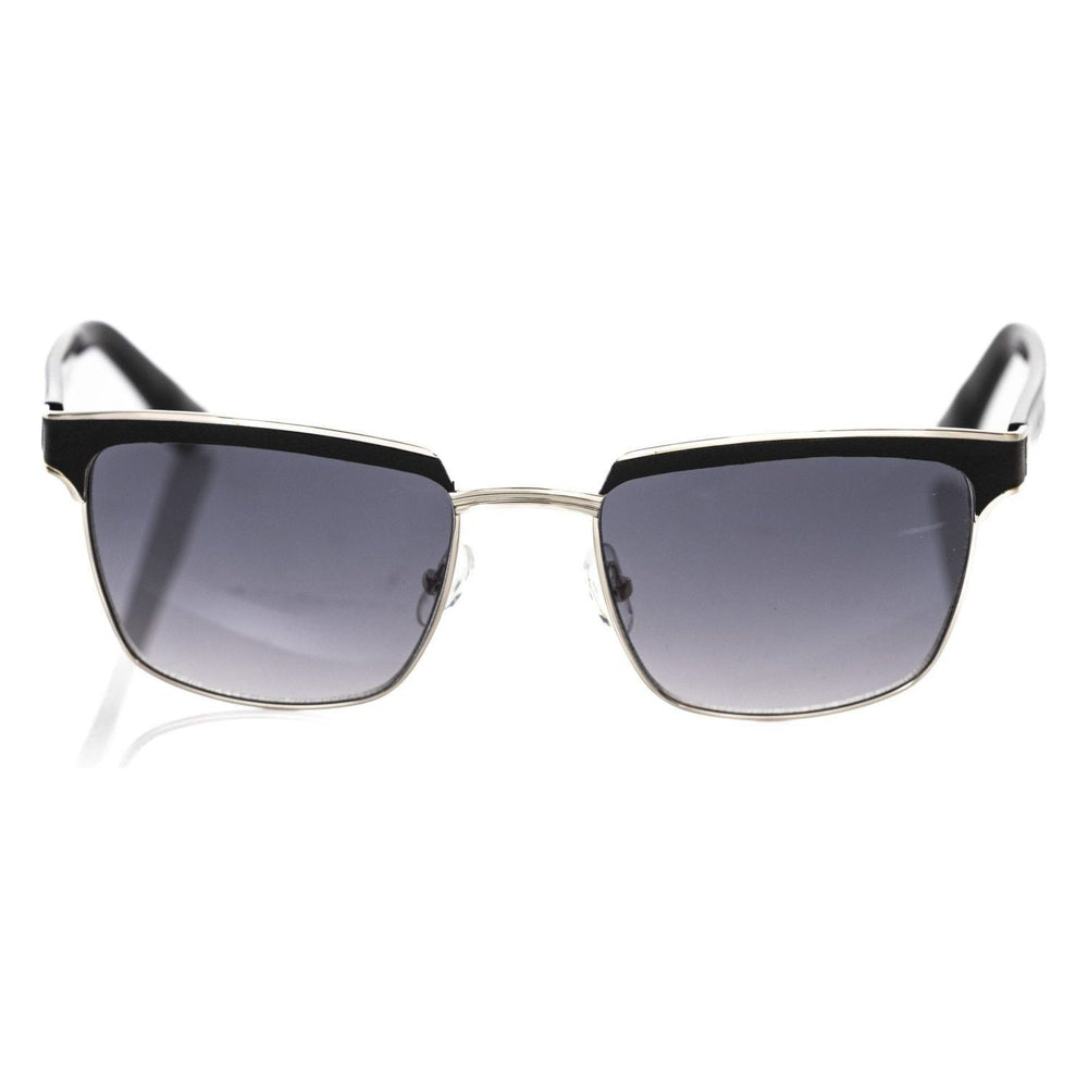 Frankie Morello Black Metallic Fiber Men Sunglass