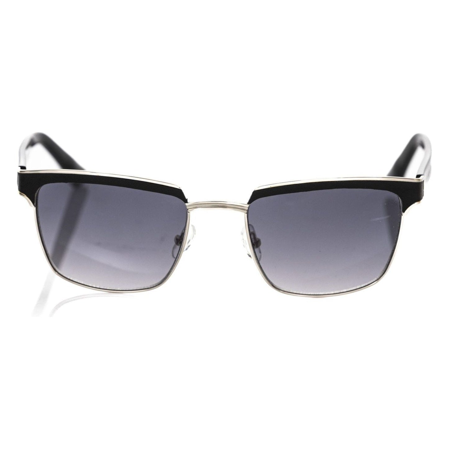 Frankie Morello Black Metallic Fiber Men Sunglass