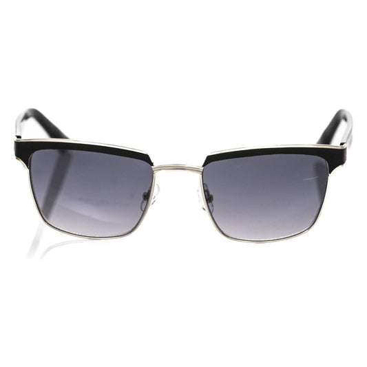 Frankie Morello Black Metallic Fiber Men Sunglass