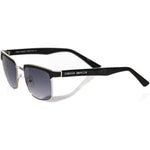 Frankie Morello Black Metallic Fiber Men Sunglass