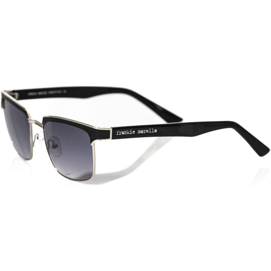 Frankie Morello Black Metallic Fiber Men Sunglass
