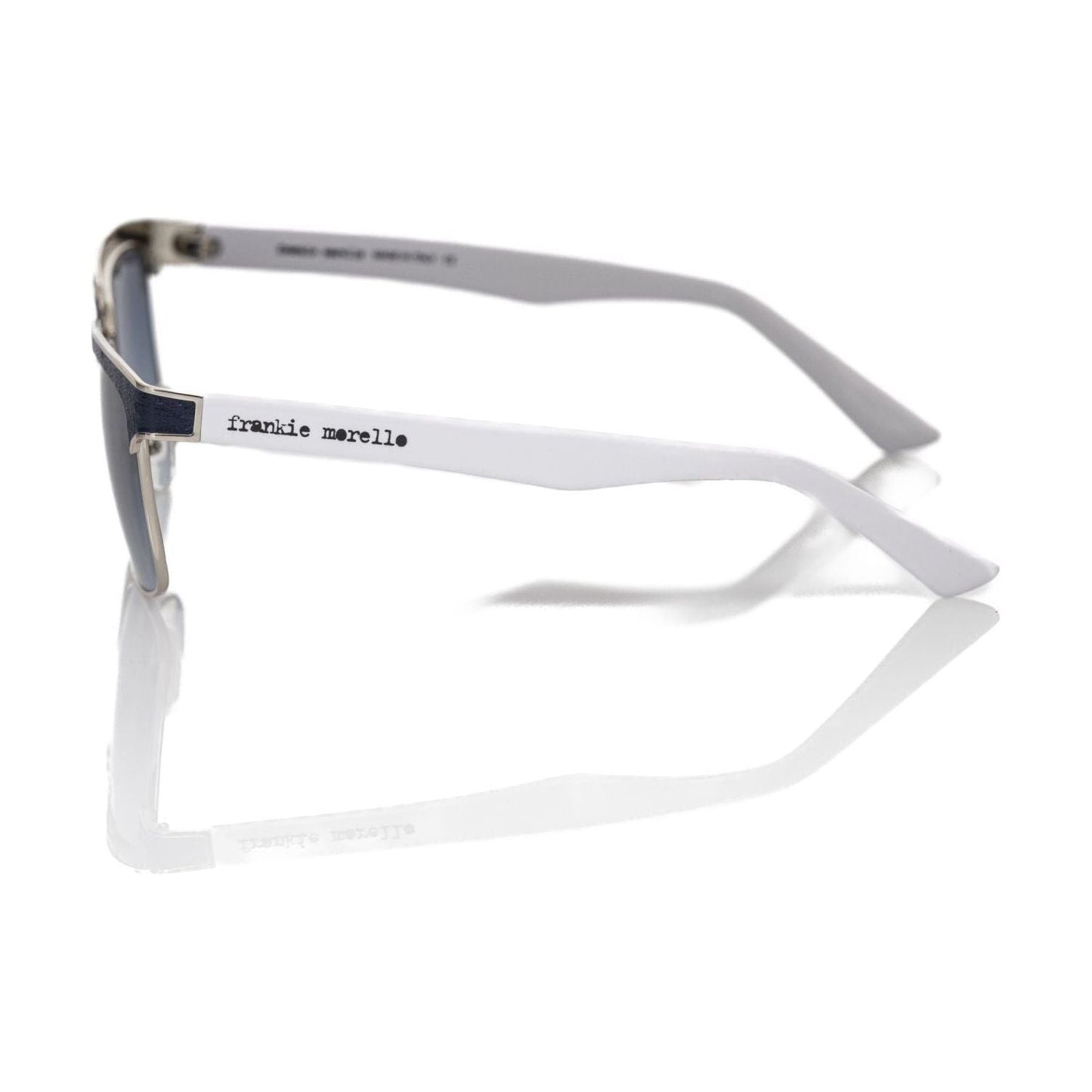 Frankie Morello Black Metallic Fiber Men Sunglass