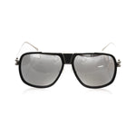 Frankie Morello Black Metallic Fiber Men Sunglass