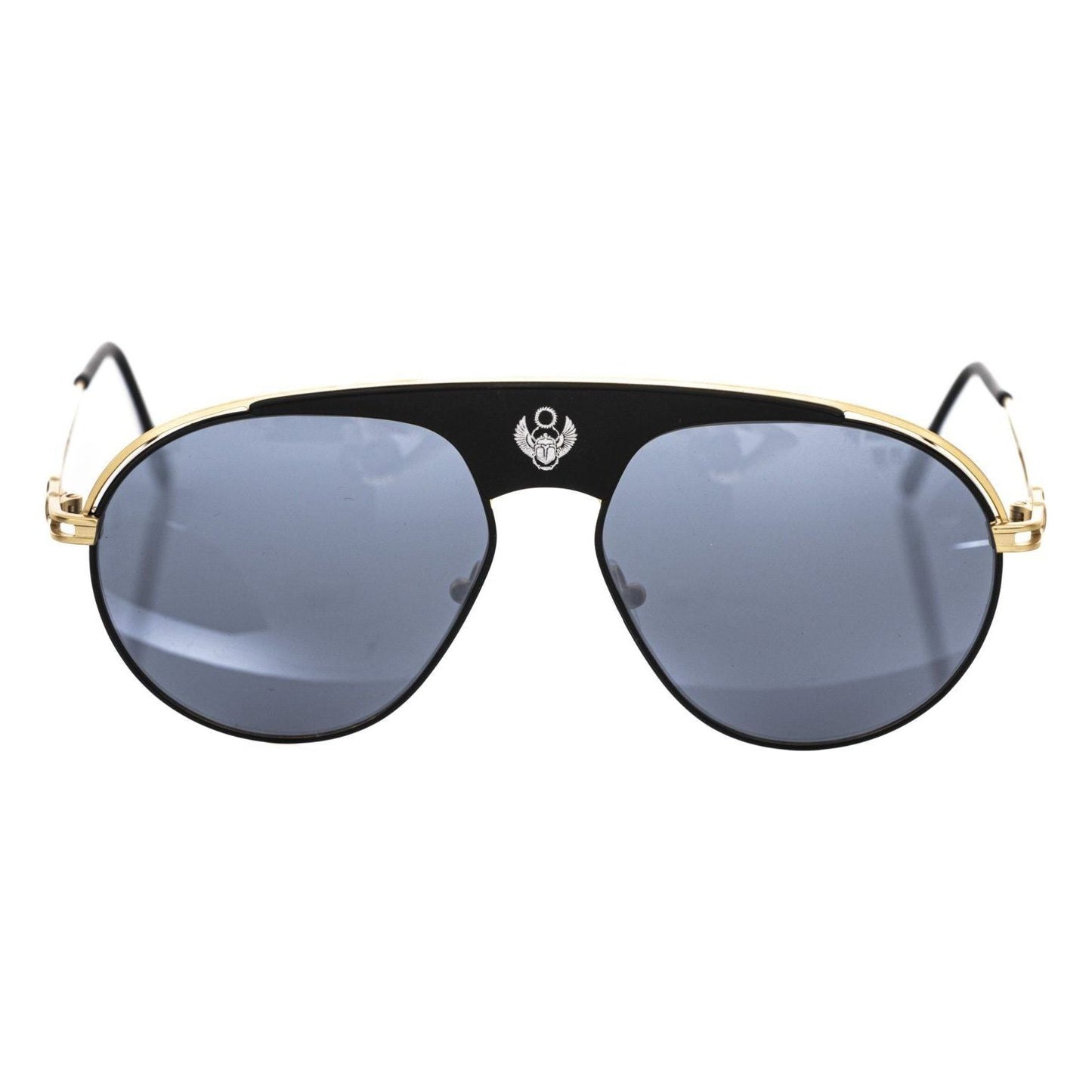 Frankie Morello Black Metallic Fibre Men Sunglasses