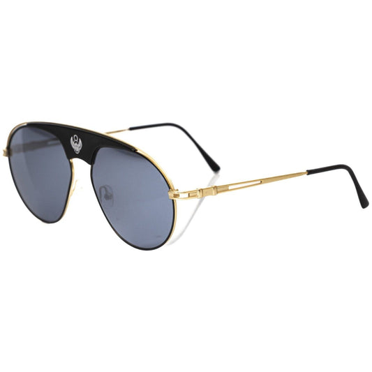 Frankie Morello Black Metallic Fibre Men Sunglasses