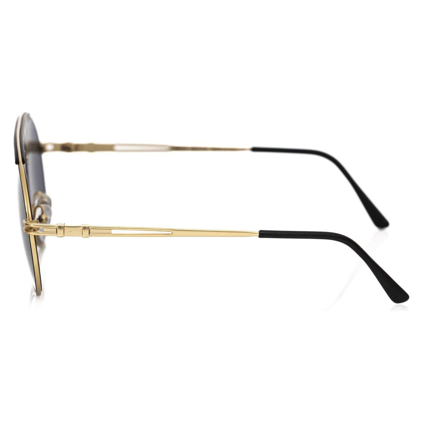 Frankie Morello Black Metallic Fibre Men Sunglasses