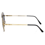 Frankie Morello Black Metallic Fibre Men Sunglasses