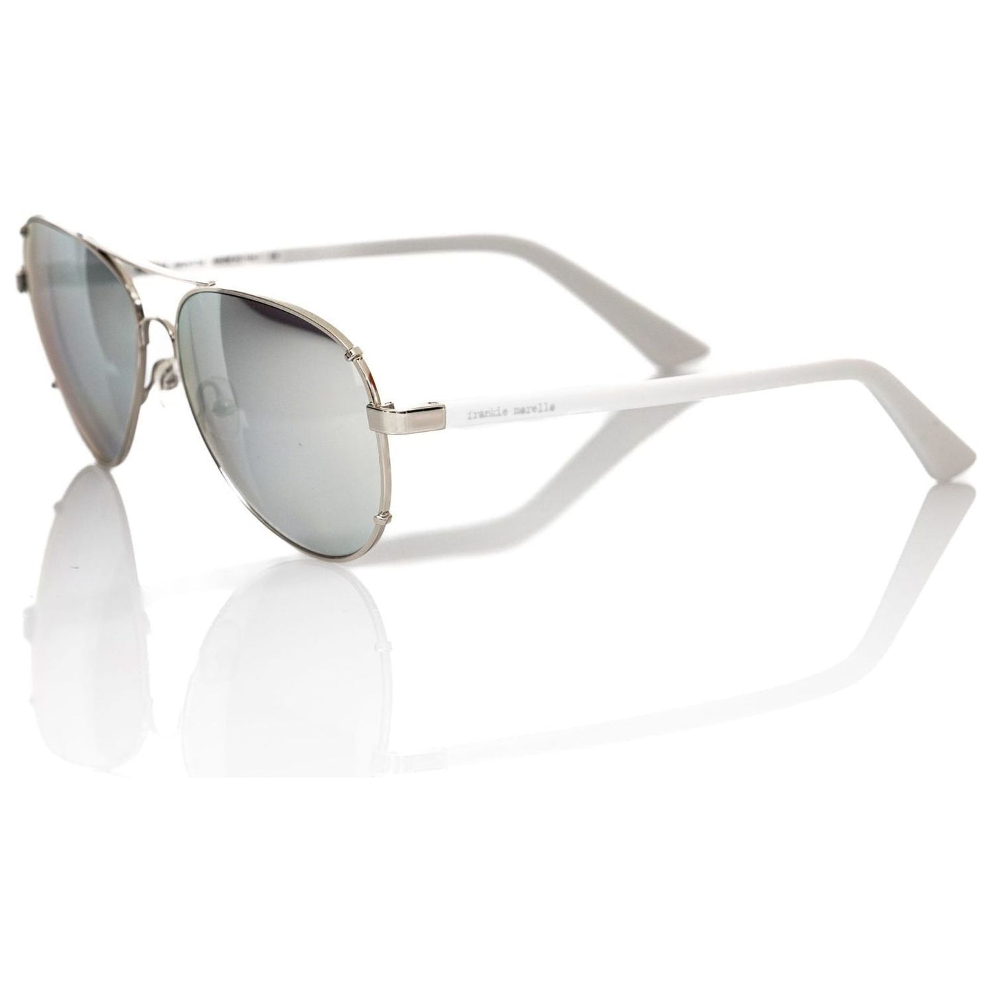 Frankie Morello Silver Metallic Fibre Men Sunglass
