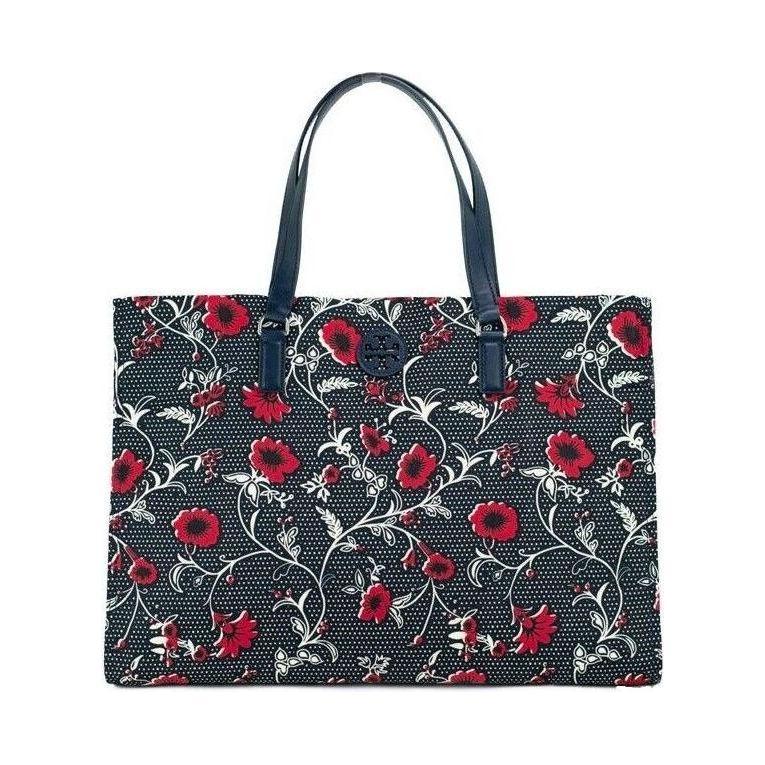 Tory Burch Medium Nylon Retro Batik Print Shoulder Tote Handbag