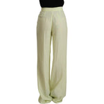 MSGM Yellow Green Cotton High Waist Straight Long Pants PAN72609 - 42