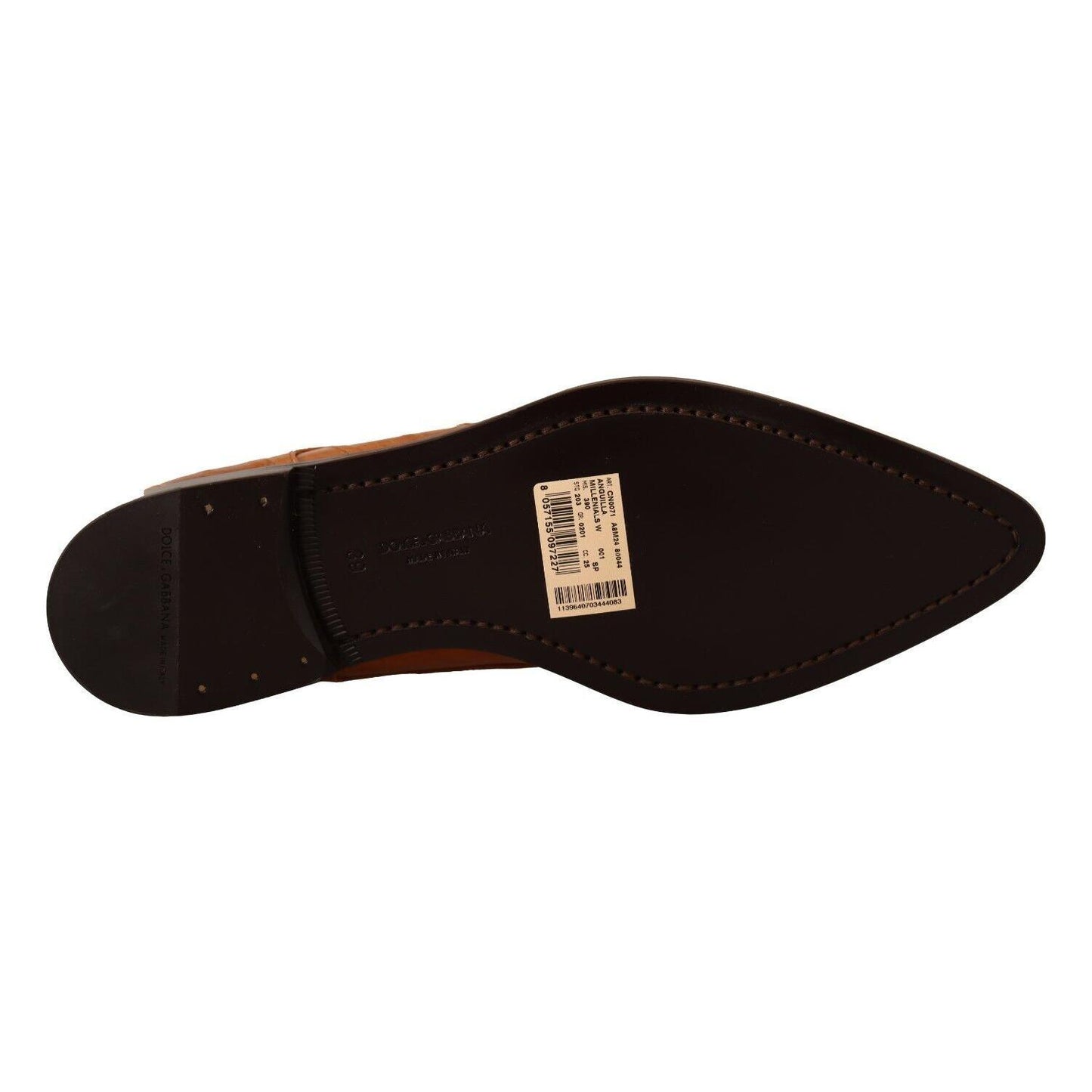 Dolce & Gabbana Brown Eel Leather Lace Up Formal Shoes