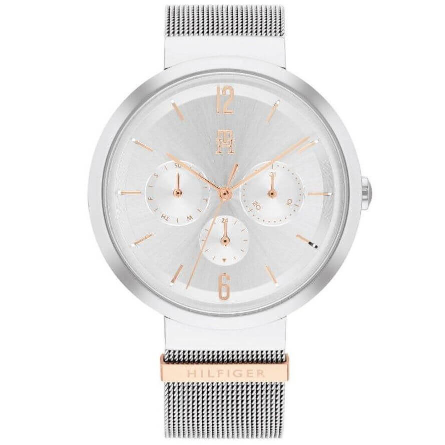 TOMMY HILFIGER Mod. 1782537 ladies quartz analog watch with mineral dial, 3 ATM water resistance, and 40 mm case in official box.