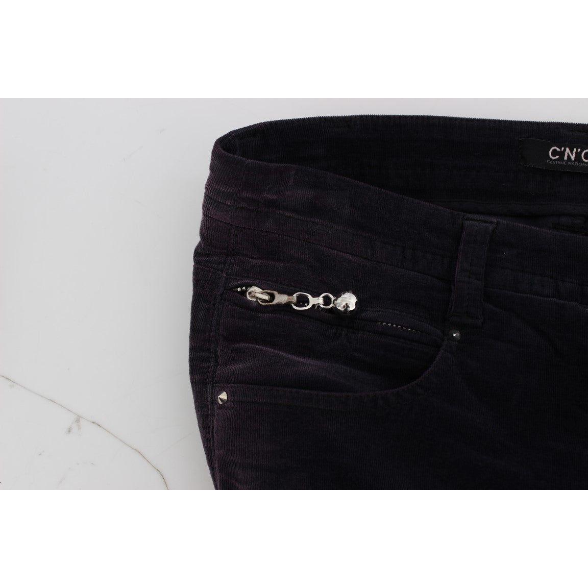 Costume National Purple Cropped Corduroys Jeans SIG30157-1