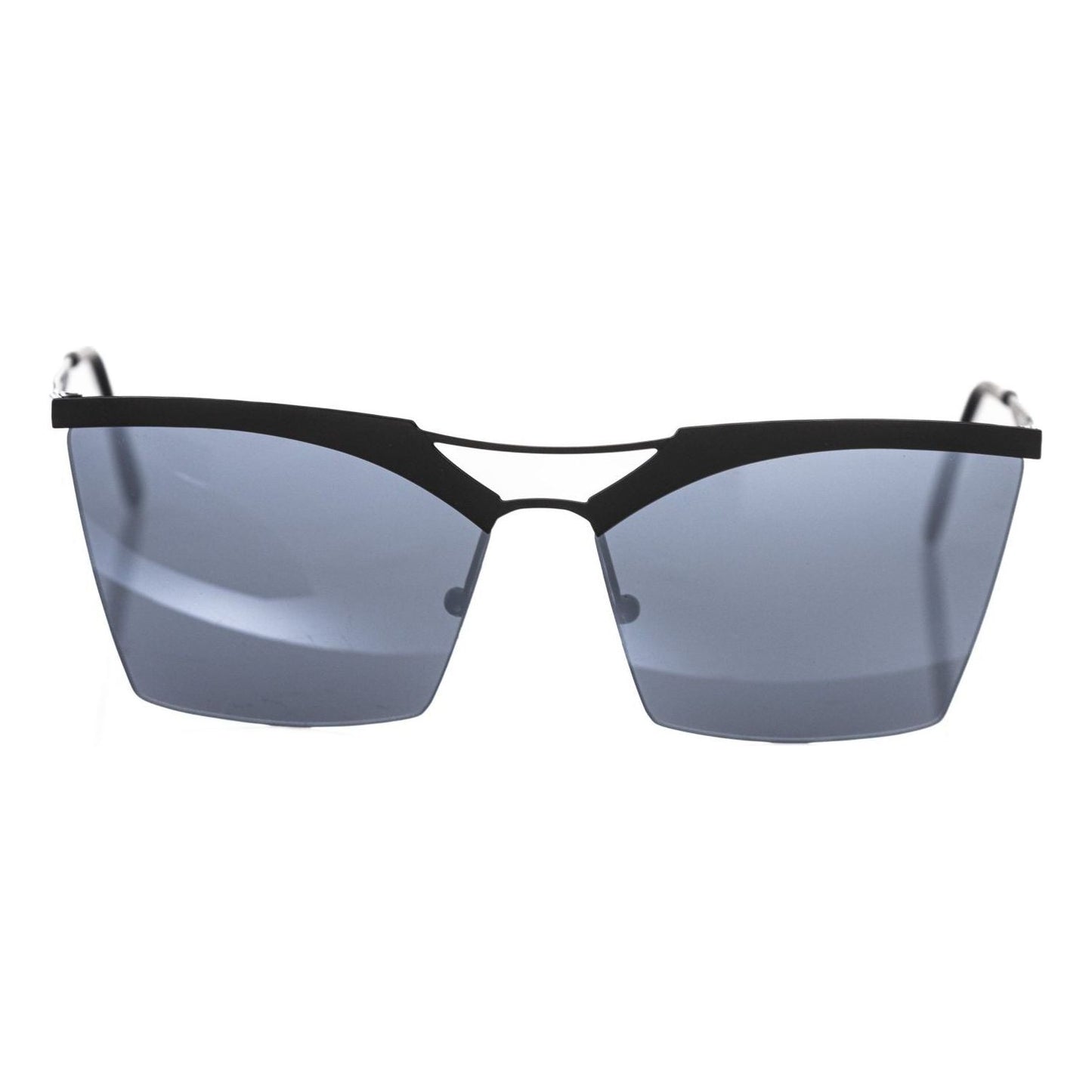 Frankie Morello Black Metallic Fiber Women Sunglasses