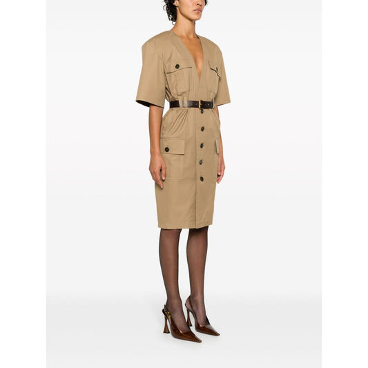 Saint Laurent Cotton twill midi dress 790089Y3A992611