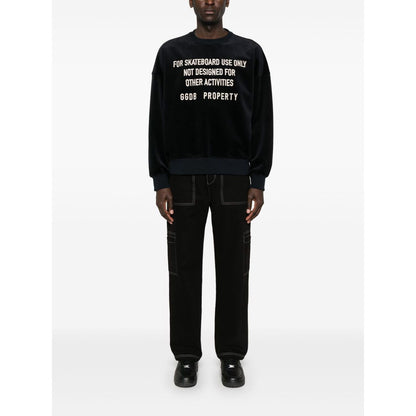 Golden Goose crew neck sweatshirt with embroidered lettering Topwear
