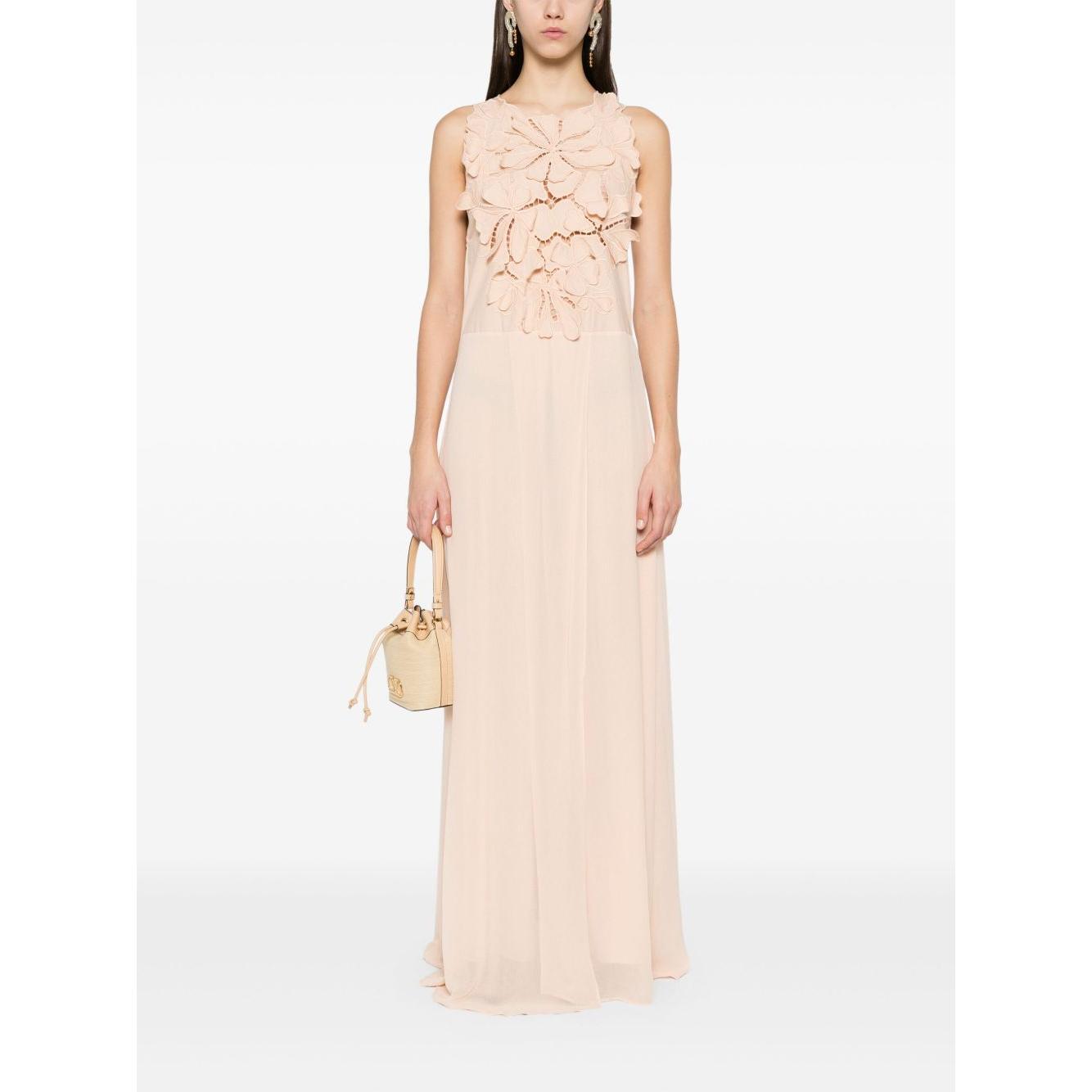 Forte Forte Long dress with floral appliques