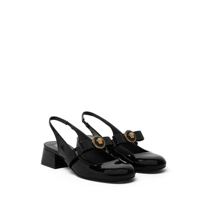 Versace Gianni Ribbon Patent Slingback Pumps 35 mm Medium Heel