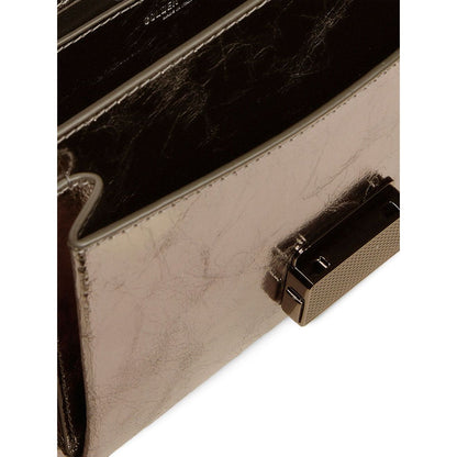 Golden Goose Venezia Bag in anthracite grey laminated leather with black details Handbag