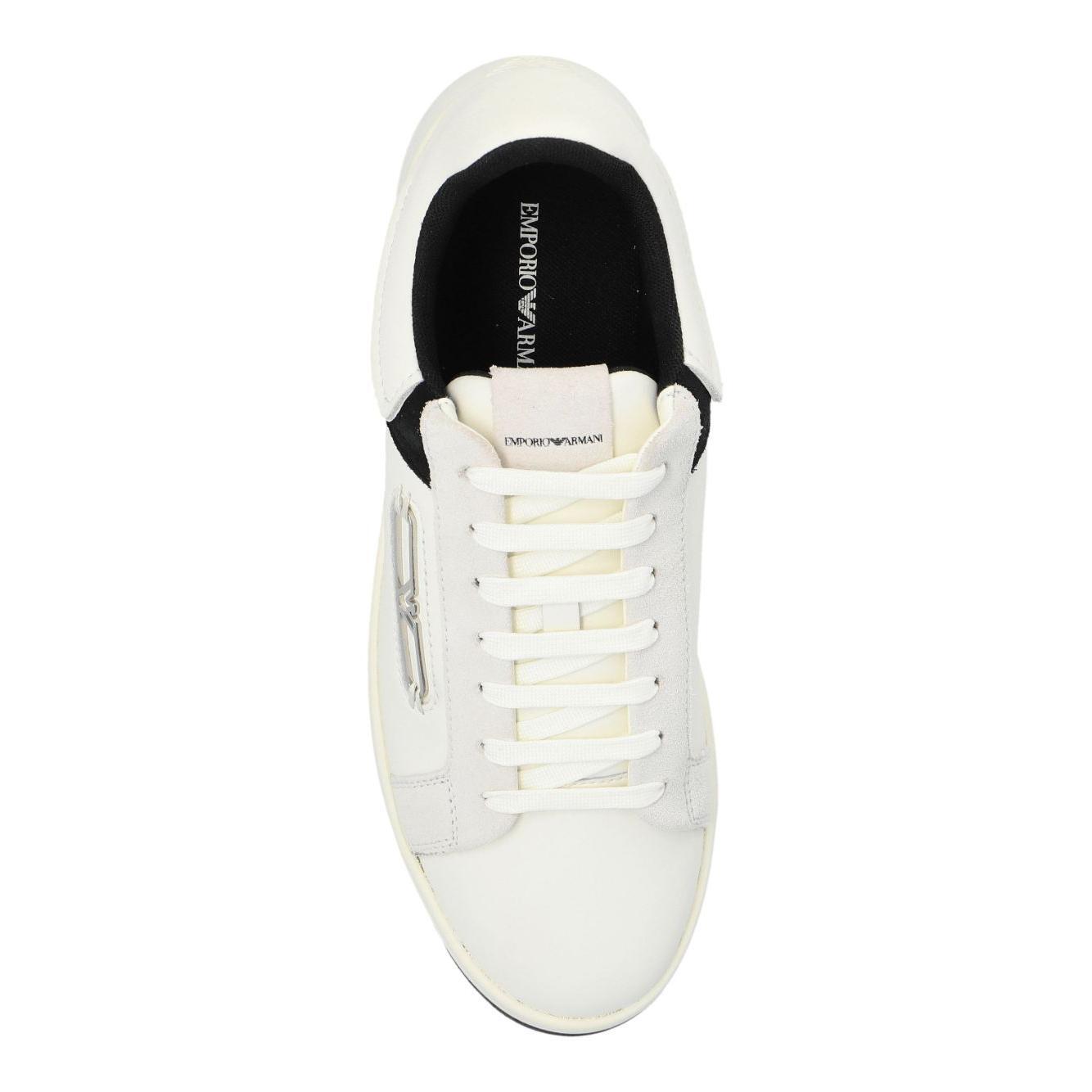 EMPORIO ARMANI EXCLUSIVE Emporio Armani Leather sneakers with suede details and eagle plaque X3X024XR222C679-P25