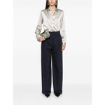 Emporio Armani Cotton Wide Leg Trousers EW000760AF12440UB115-P25