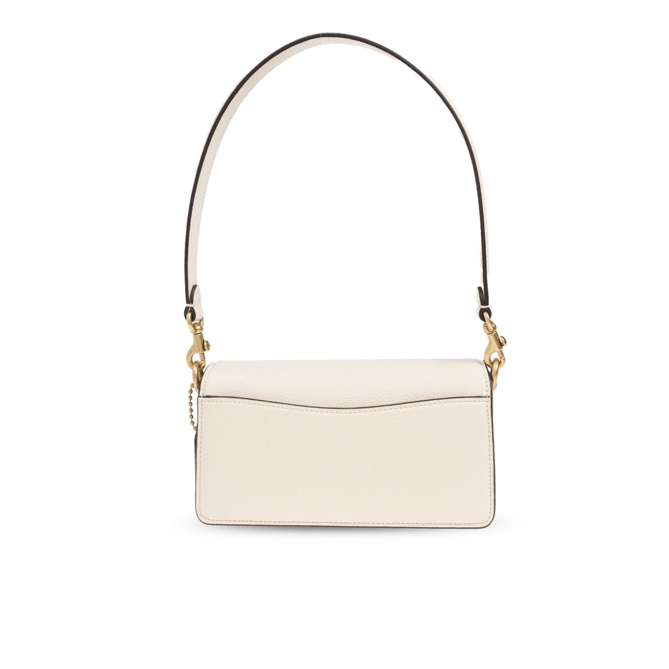 Coach Tabby 20 leather crossbody bag with removable shoulder strap and external open pocket.