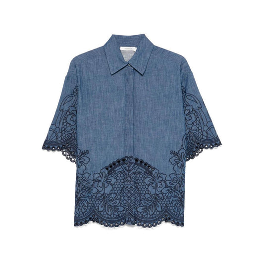 Zimmermann Shirts Blue 2066TSS254RWBLU-AI25