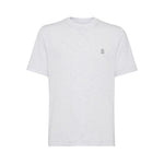 Brunello Cucinelli Cotton jersey crew neck T-shirt with logo and faux-layering