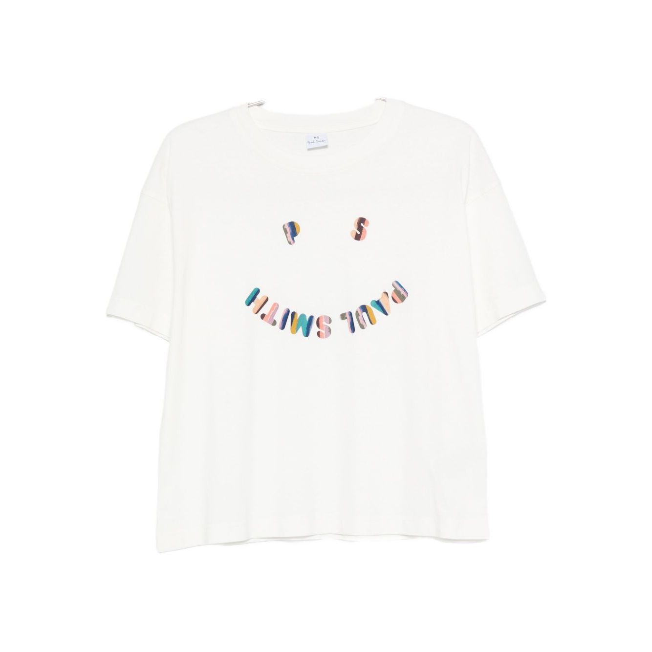 PS By Paul Smith T-shirts and Polos White, short sleeves, smiley-face print, crew neck cotton t-shirt