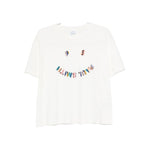 PS By Paul Smith T-shirts and Polos White, short sleeves, smiley-face print, crew neck cotton t-shirt