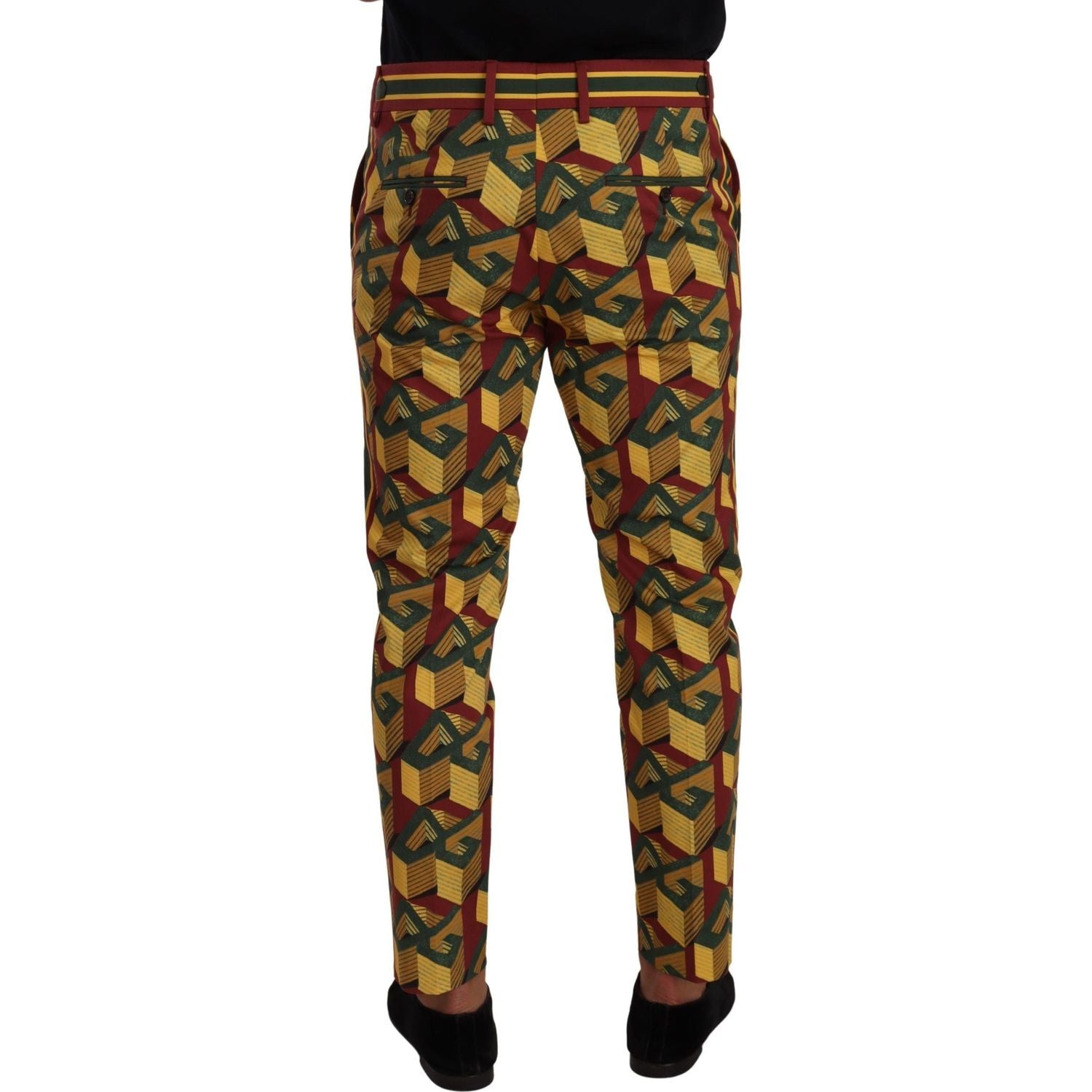 Dolce & Gabbana Multicolor Logo Mania Cotton Tapered Trouser Pants