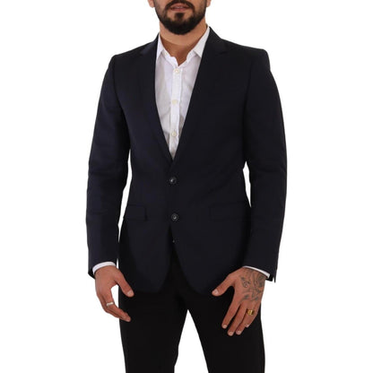 Dolce & Gabbana Dark Blue Single Breasted Coat MARTINI Blazer