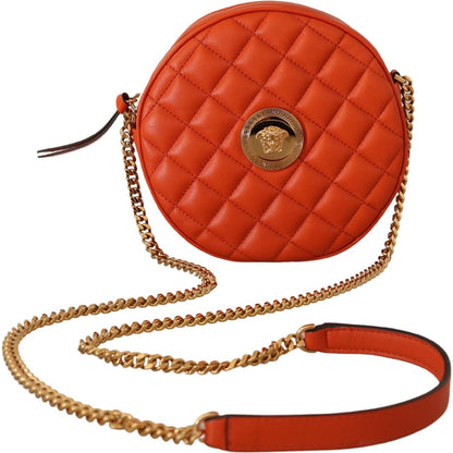 Versace Elegant Round Nappa Leather Crossbody Bag Crossbody Bag