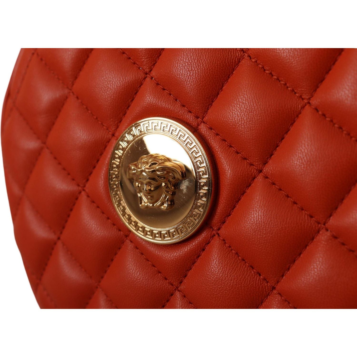 Versace Elegant Round Nappa Leather Crossbody Bag
