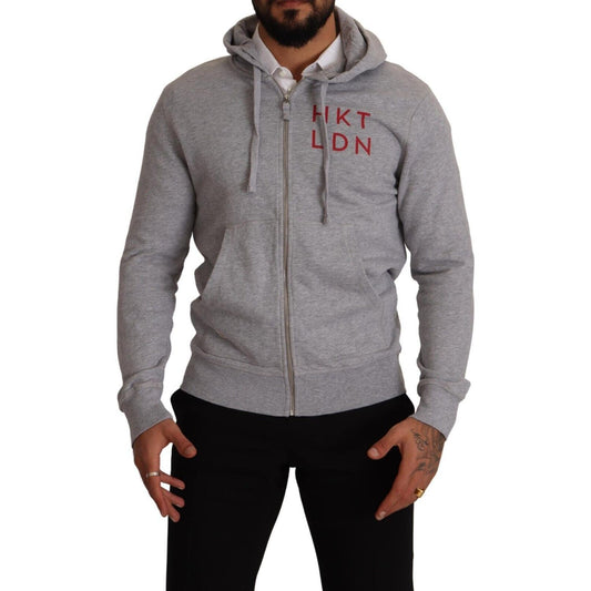 Hackett Gray Full Zip Hooded Cotton Sweatshirt Sweater KOS1978 - 46