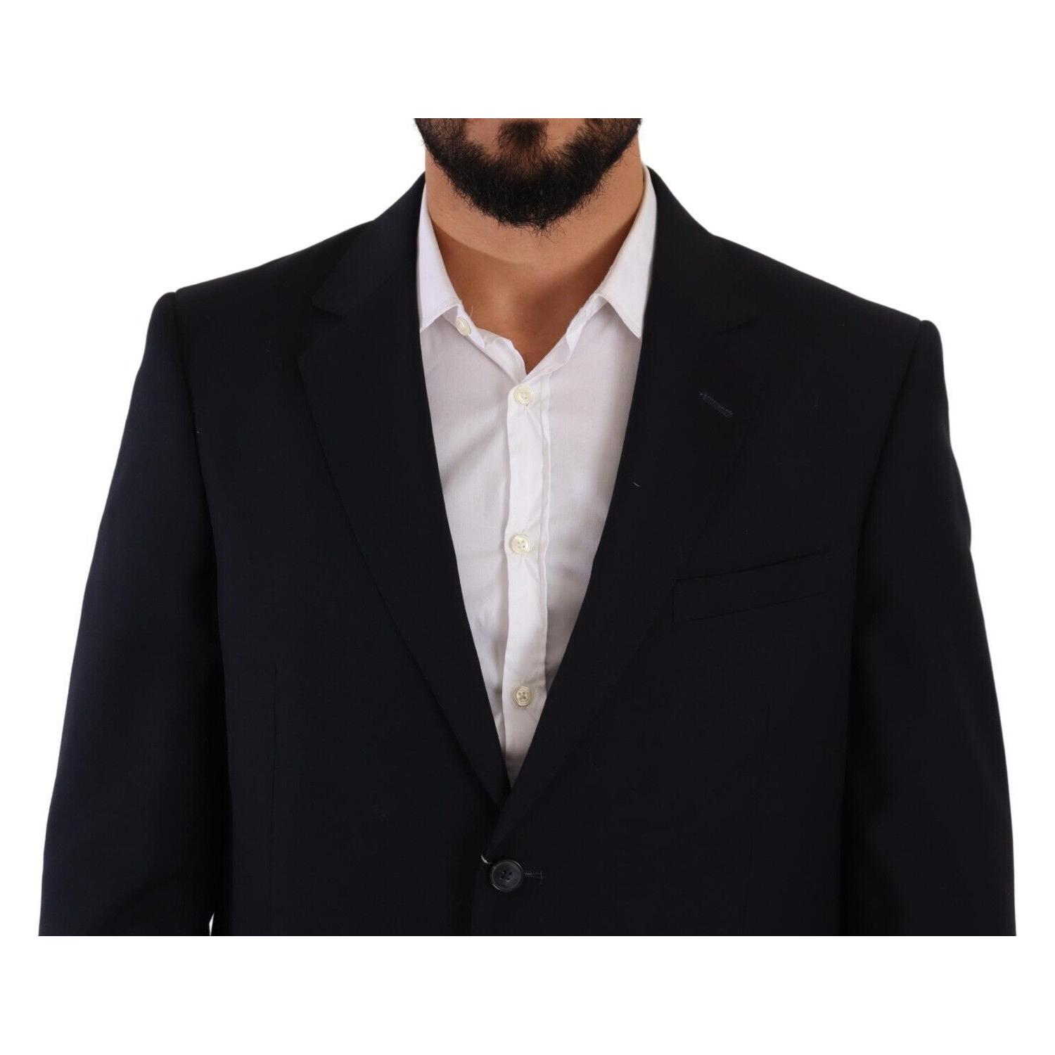 Domenico Tagliente Blue Polyester Single Breasted Formal Suit