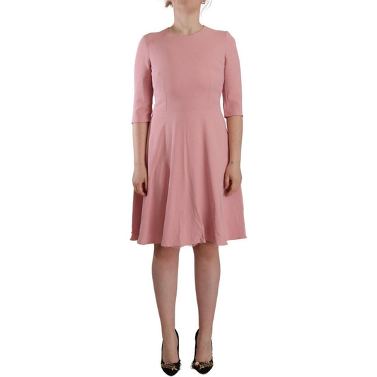 Dolce & Gabbana Pink 3/4 Sleeves Viscose Blend A-line Dress DR28693 - 44