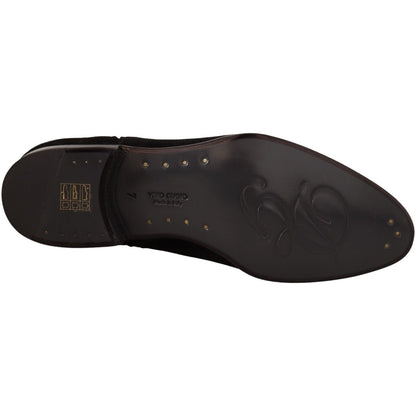Dolce & Gabbana Black Suede Leather Chelsea Mens Boots Shoes