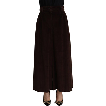 Dolce & Gabbana Bordeaux Corduroy Cotton Trouser Wide Leg Pants