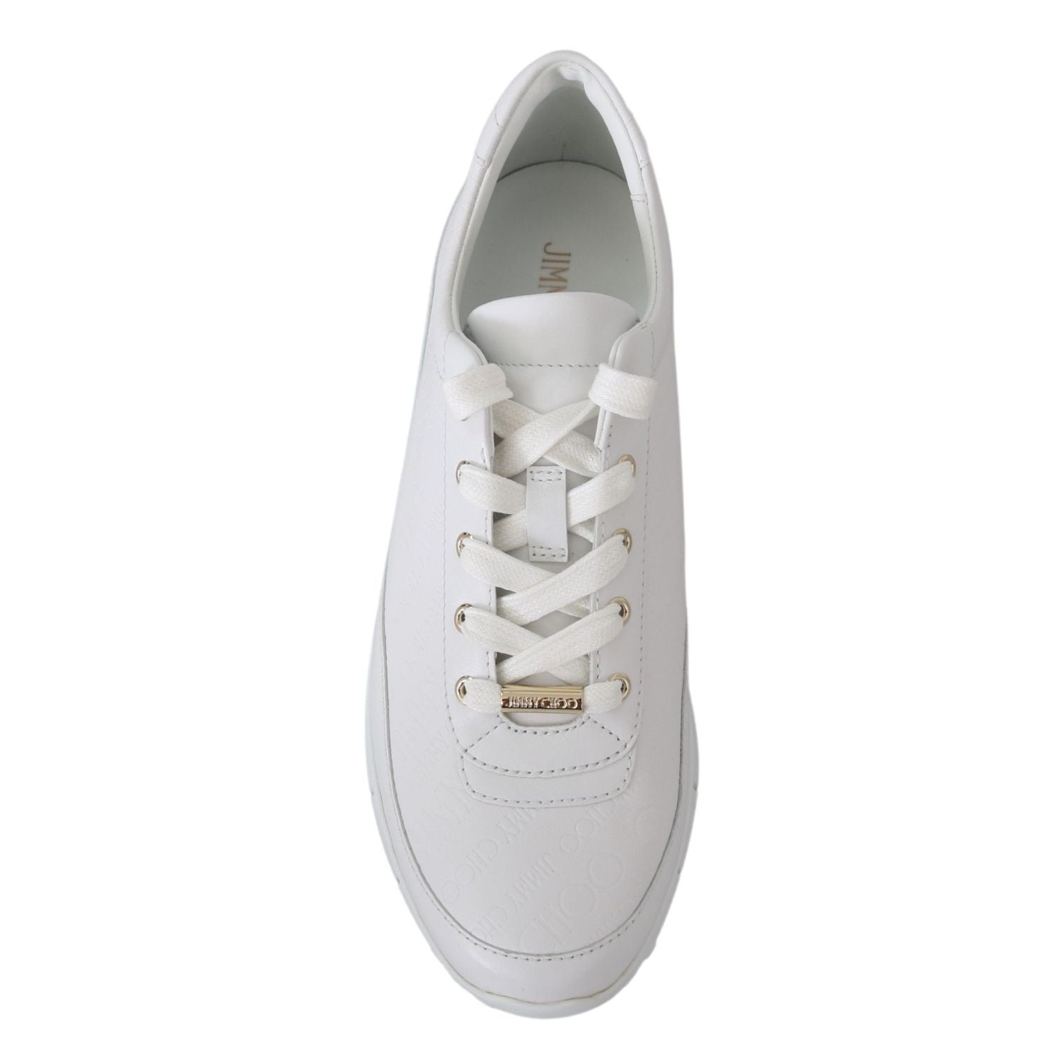 Jimmy Choo White Leather Monza Sneakers