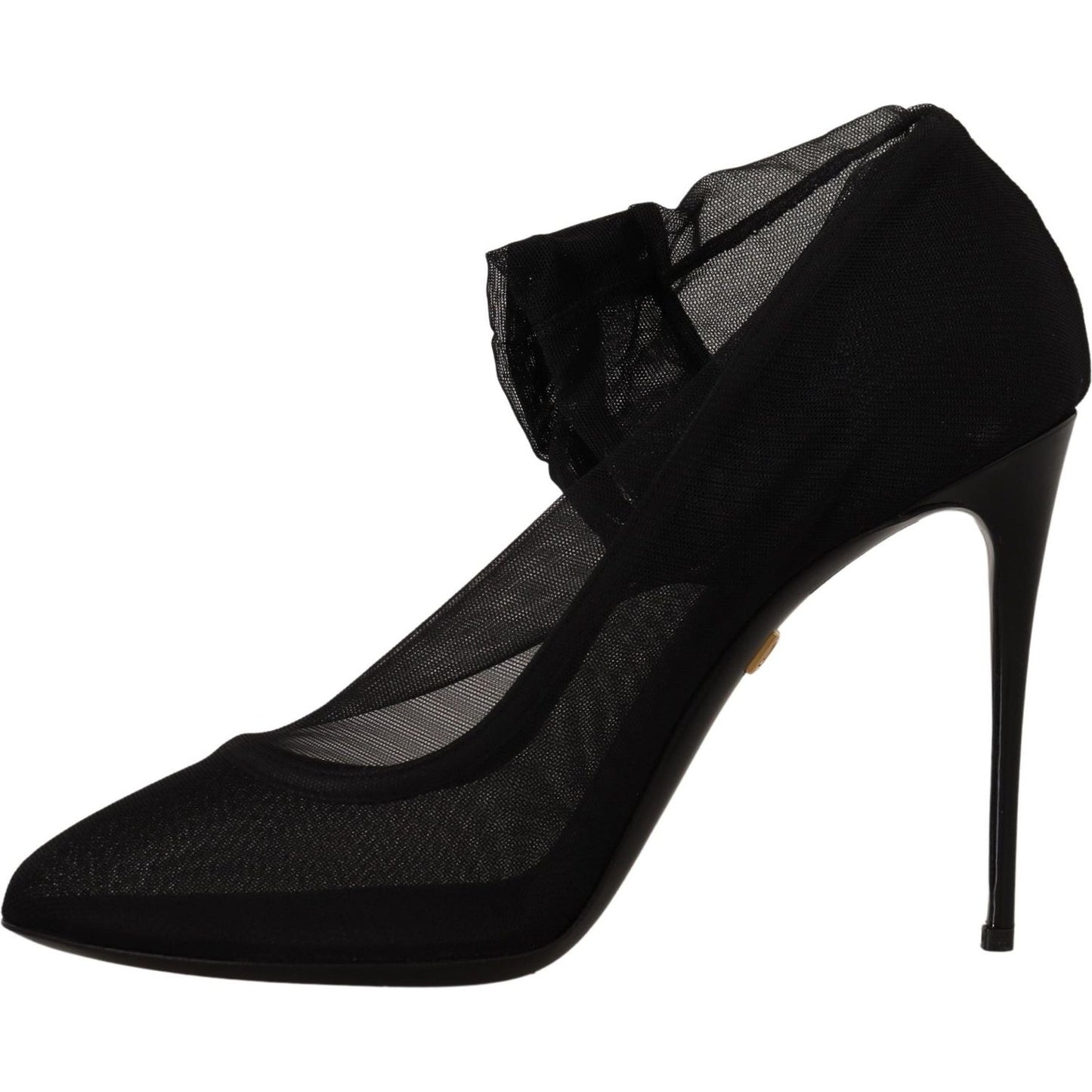 Dolce & Gabbana Black Tulle Stretch Boots Pumps Shoes