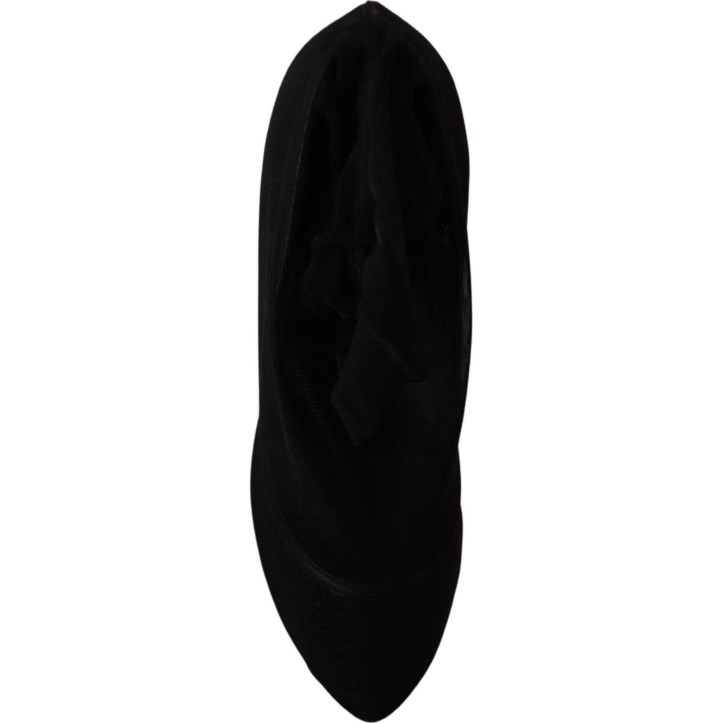 Dolce & Gabbana Black Tulle Stretch Boots Pumps Shoes