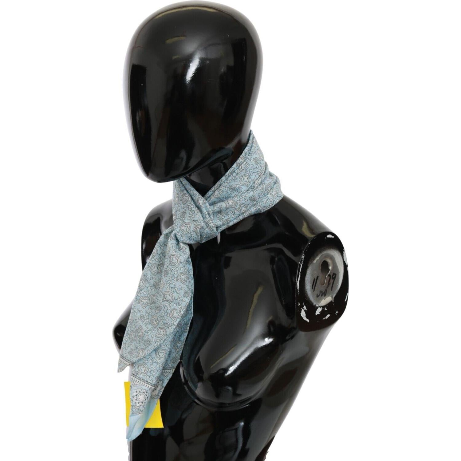 Ermanno Scervino Light Blue Bandana Wrap Shawl Foulard Scarf