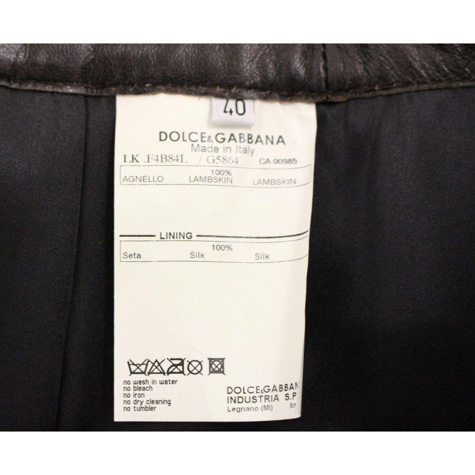 Dolce & Gabbana Brown Patchwork Leather Straight Skirt GSS11479-3