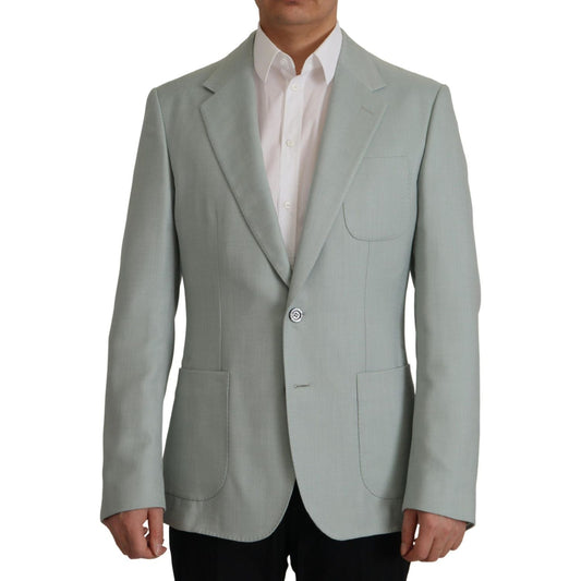 Dolce & Gabbana Light Green Cashmere Silk Blazer